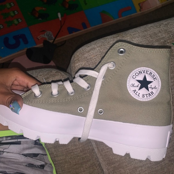platform converse olive green
